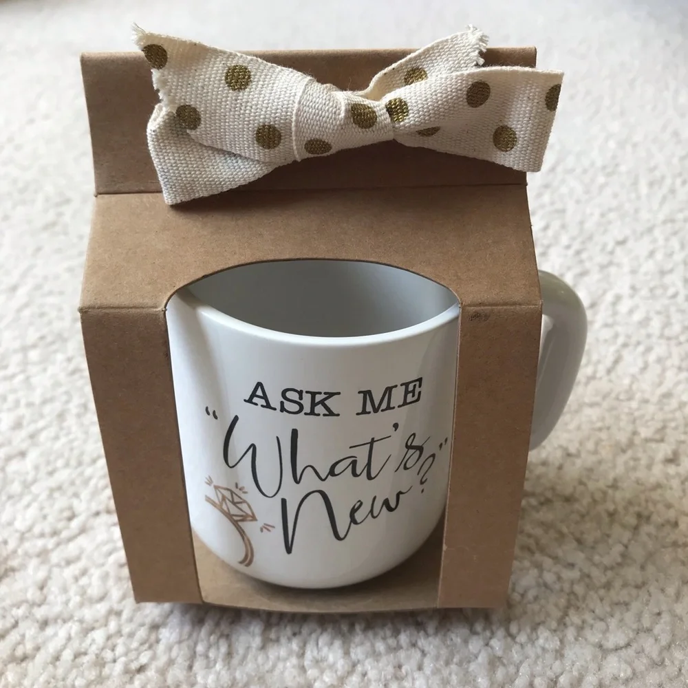 NWOT Mud Pie Gift-Ready Wedding Engagement White Mug - 